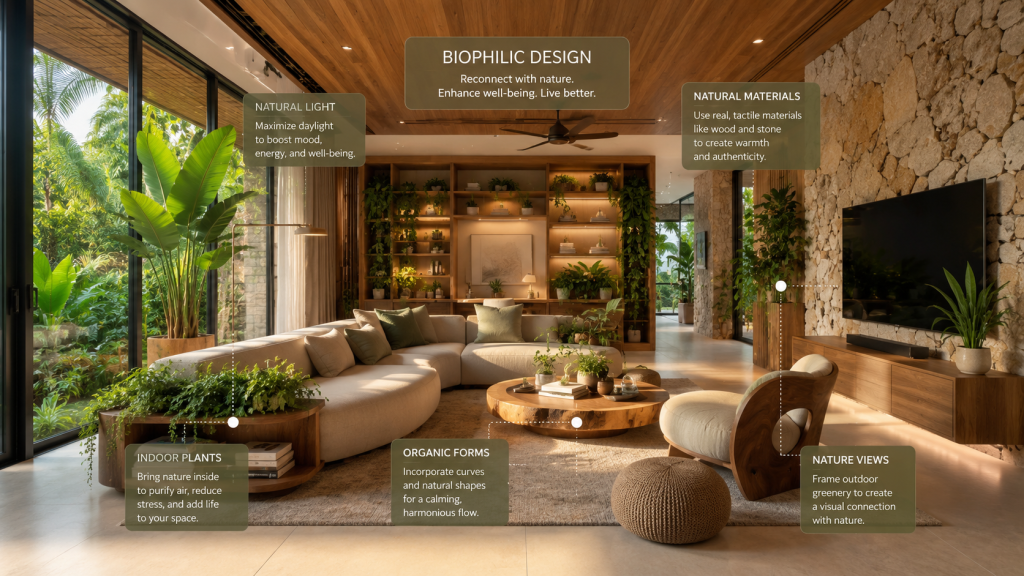 Biophilic Design Rumahmu 2026: Jangan Biarkan Kayu dan Tanaman Ini Terlewat